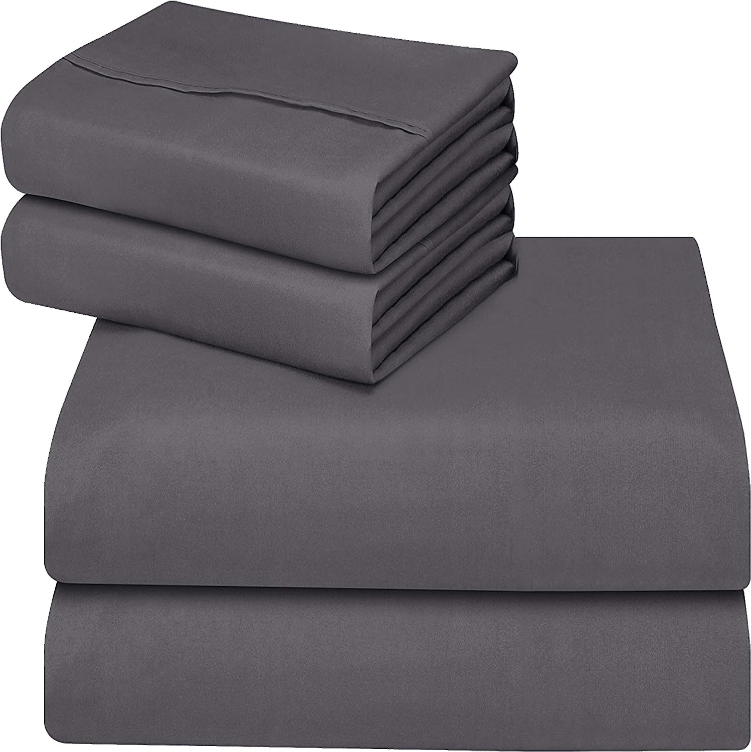 4-Piece Brushed Microfiber Polyester Sheet Set - Soft & Durable Bedding