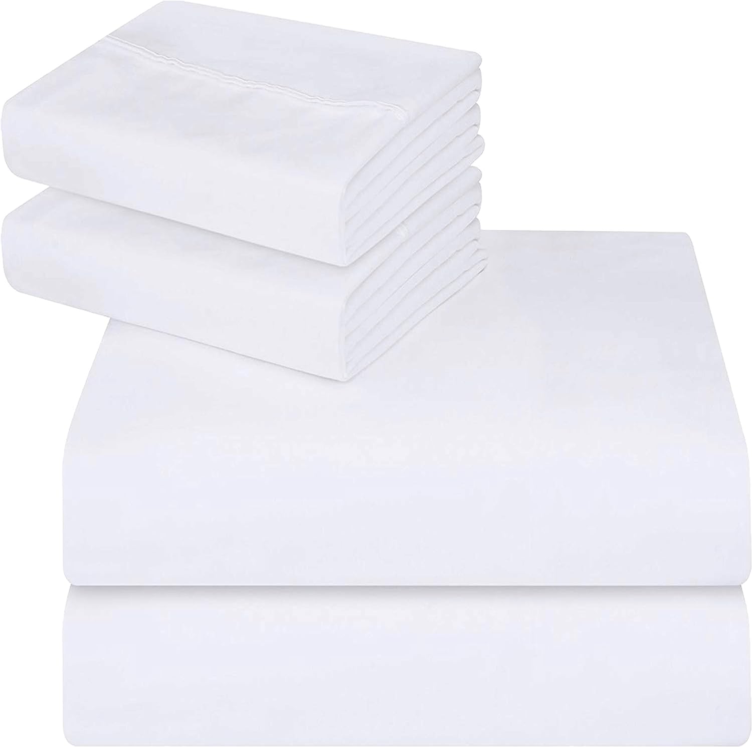 4-Piece Brushed Microfiber Polyester Sheet Set - Soft & Durable Bedding