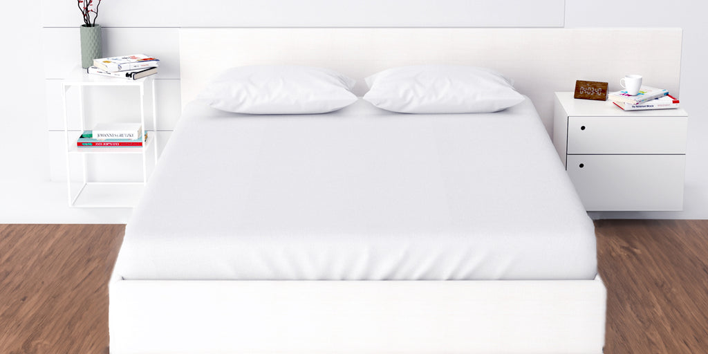 3 Piece White Brushed Microfiber Fitted Sheet with Pillowcases -  All Around Elastic Ultra Soft Bottom Sheet