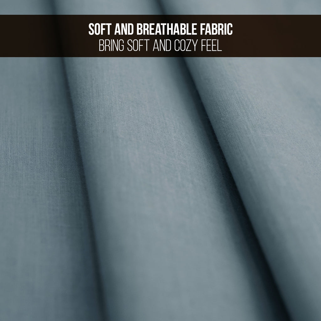 Luxurious Grey Polycotton Duvet Cover Set with Pillow Cases