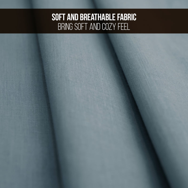 High Quality Polycotton Fitted Bedsheet Set with Pillowcases-3 Sizes, 2 Colors (Grey & White)