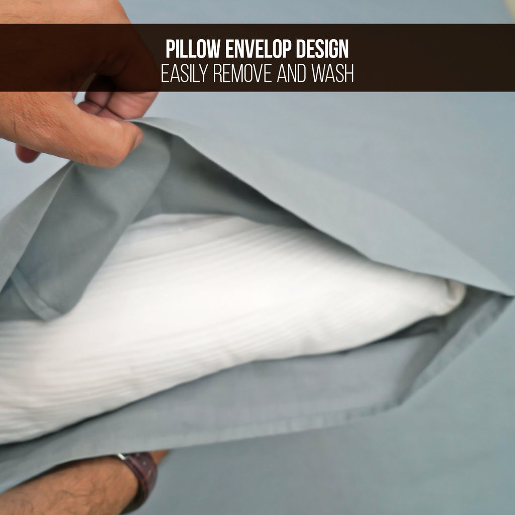 Luxurious Grey Polycotton Duvet Cover Set with Pillow Cases